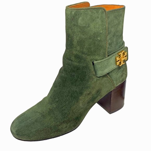 TORY BURCH Kira 700 mm Leccio Suede Heeled‎ Ankle Booties - Picture 1 of 13